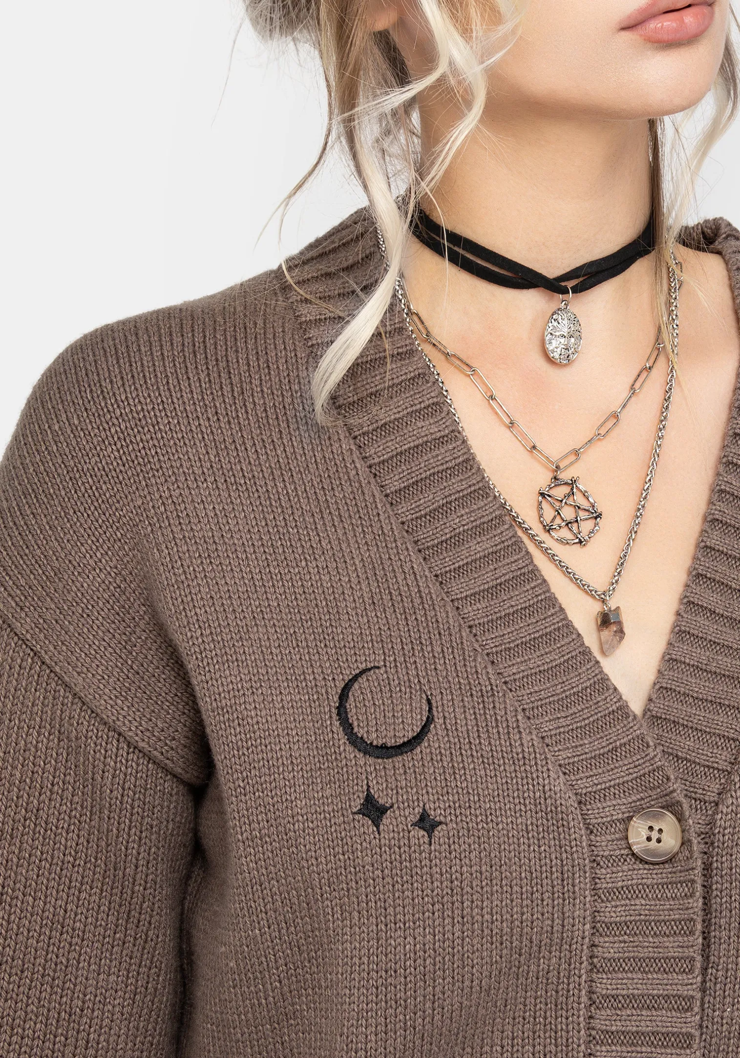 Hester Embroidered Knit Cardigan
