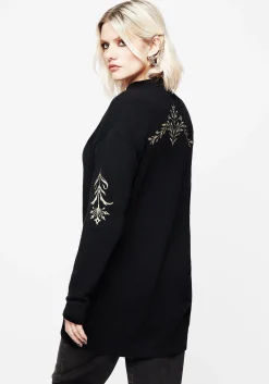 Hester Embroidered Knit Longline Cardigan