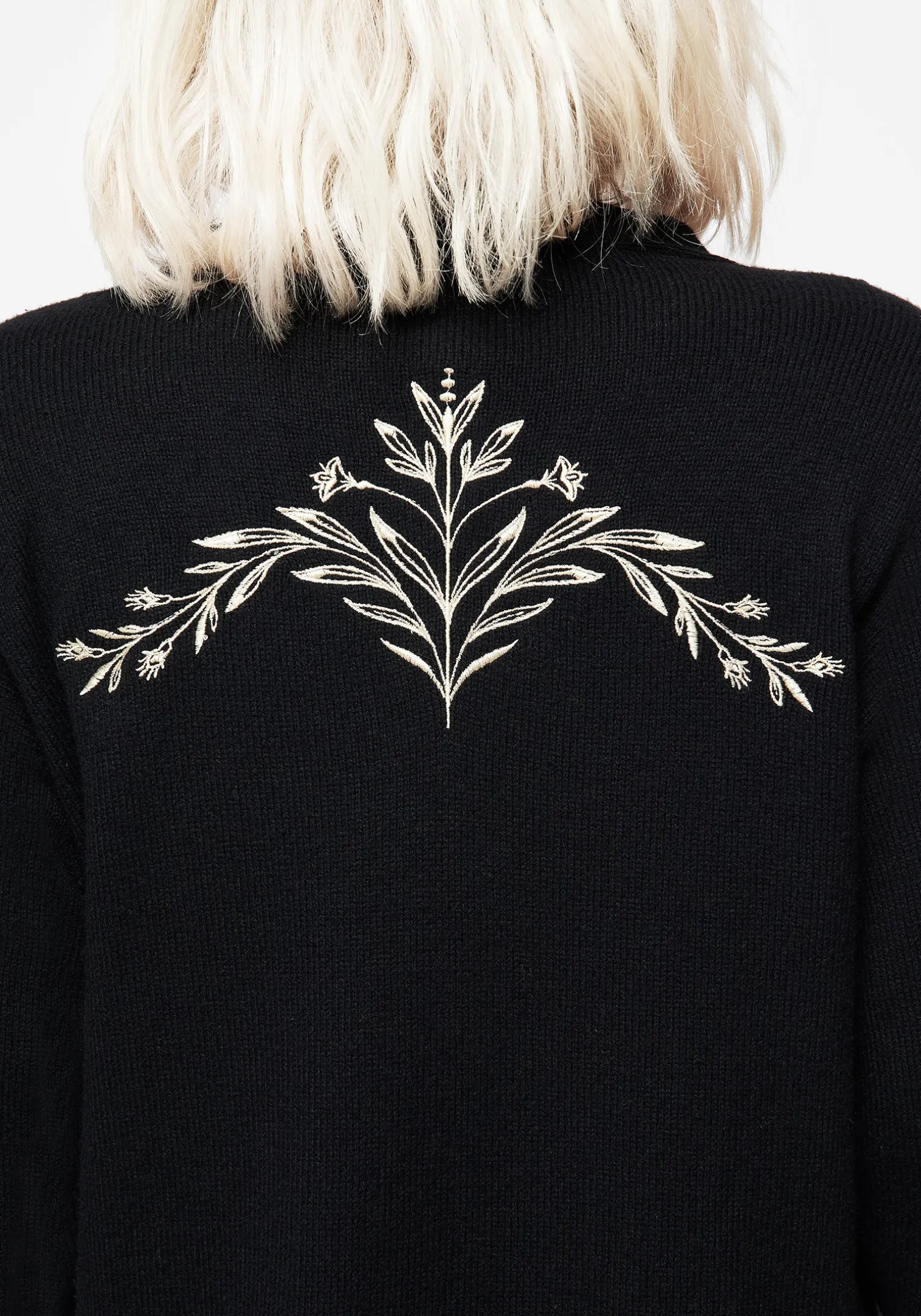 Hester Embroidered Knit Longline Cardigan