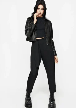 Hester Embroidered Tapered Trousers - Black