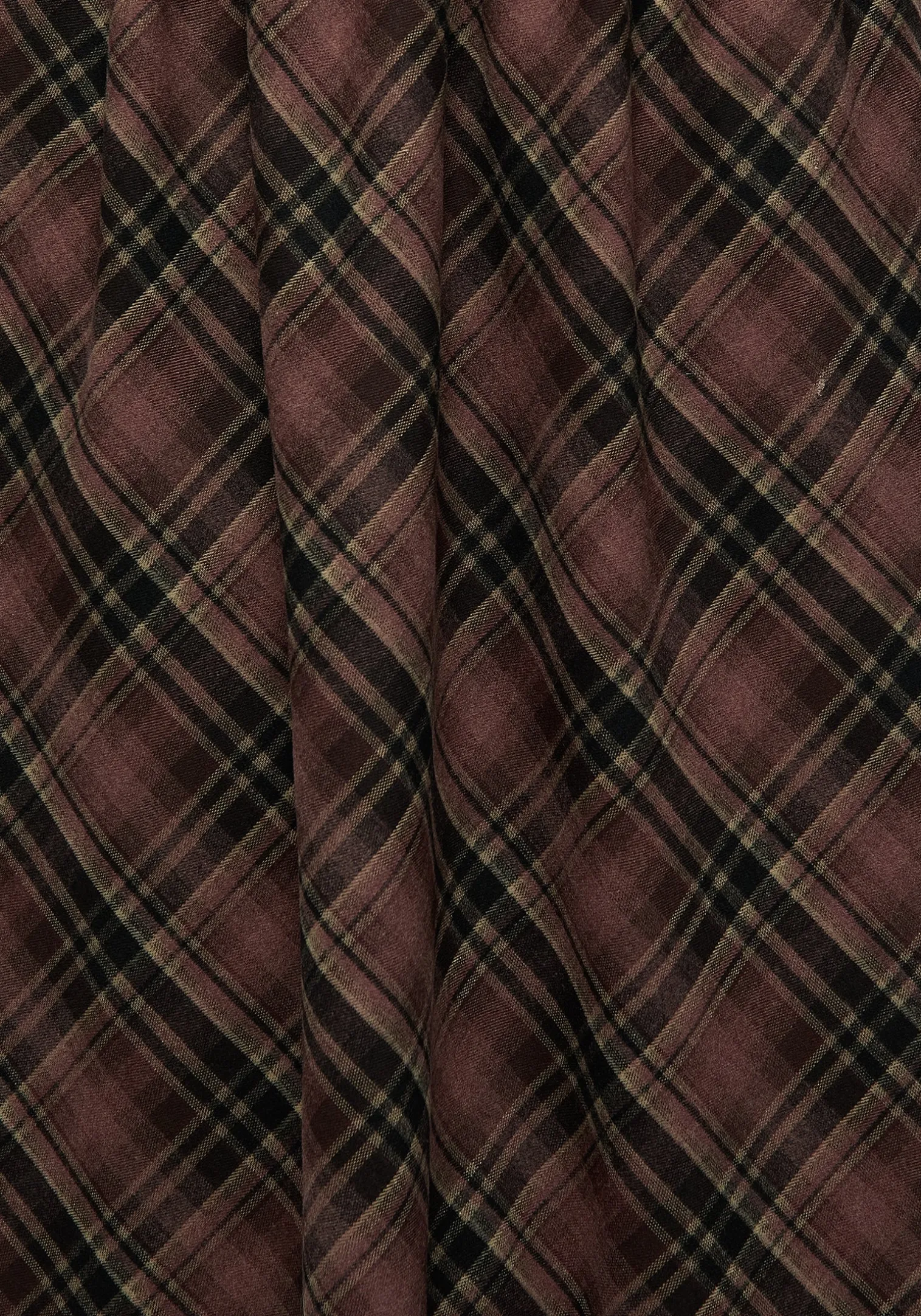Hickory Check Midi Skirt