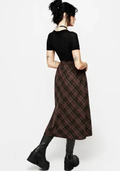 Hickory Check Midi Skirt