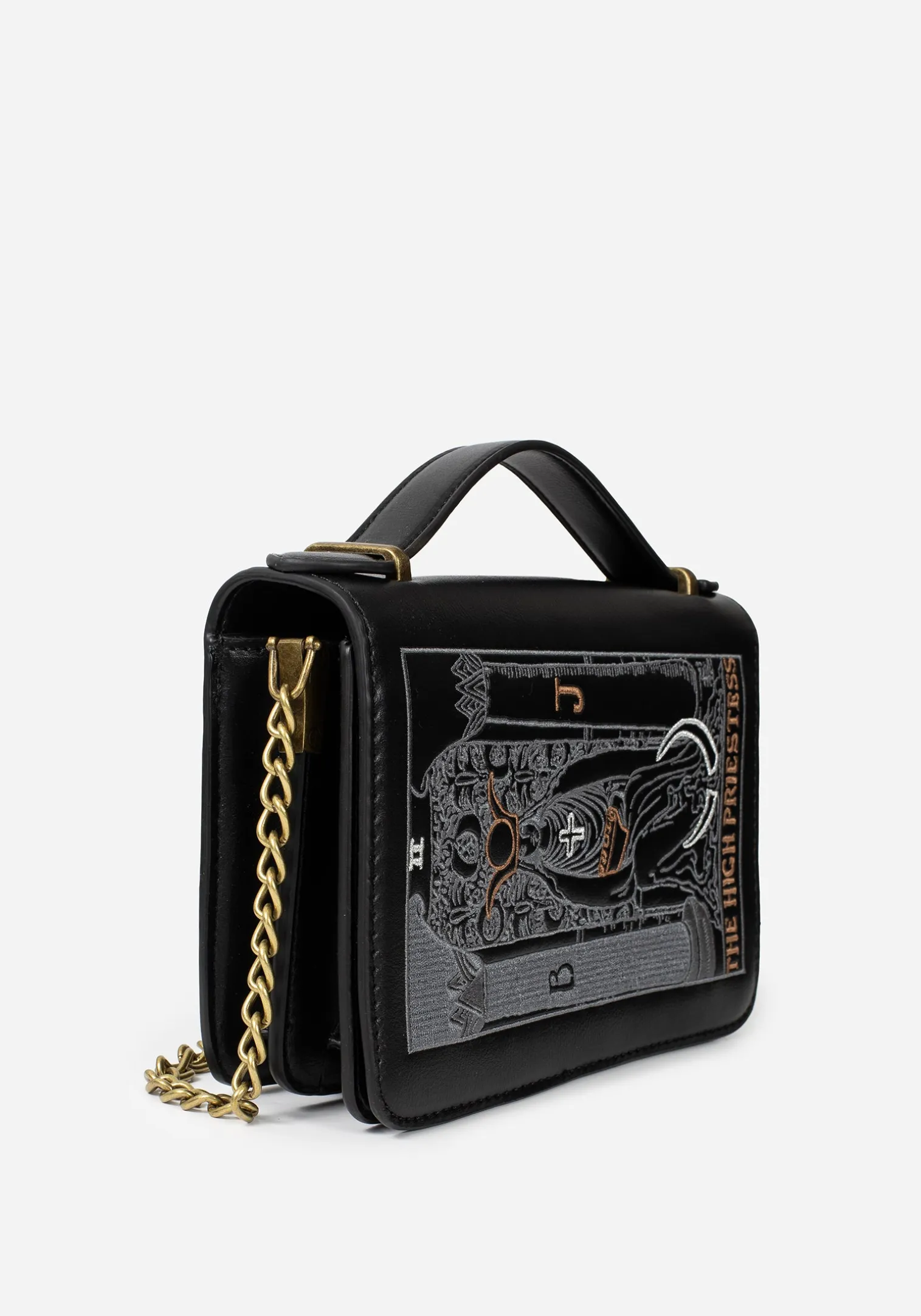 High Priestess Embroidered Crossbody Clutch Bag