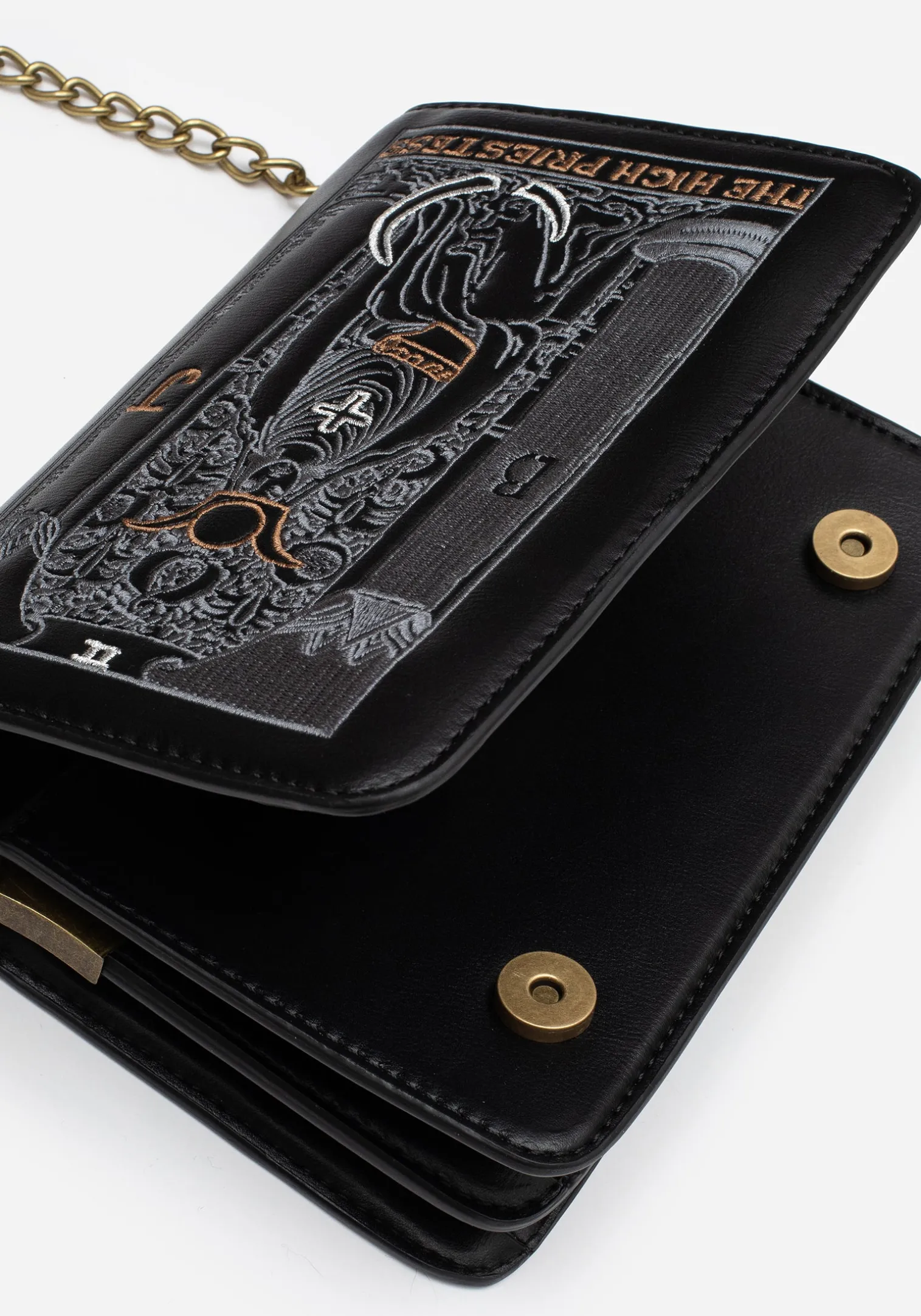 High Priestess Embroidered Crossbody Clutch Bag
