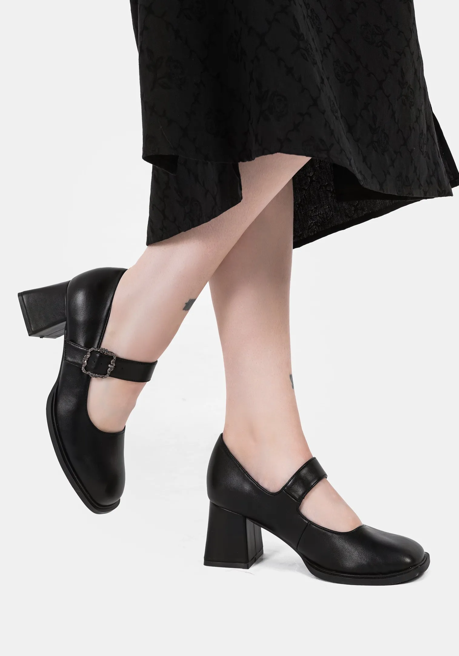 Hina Floral Buckle Mary Jane Shoes