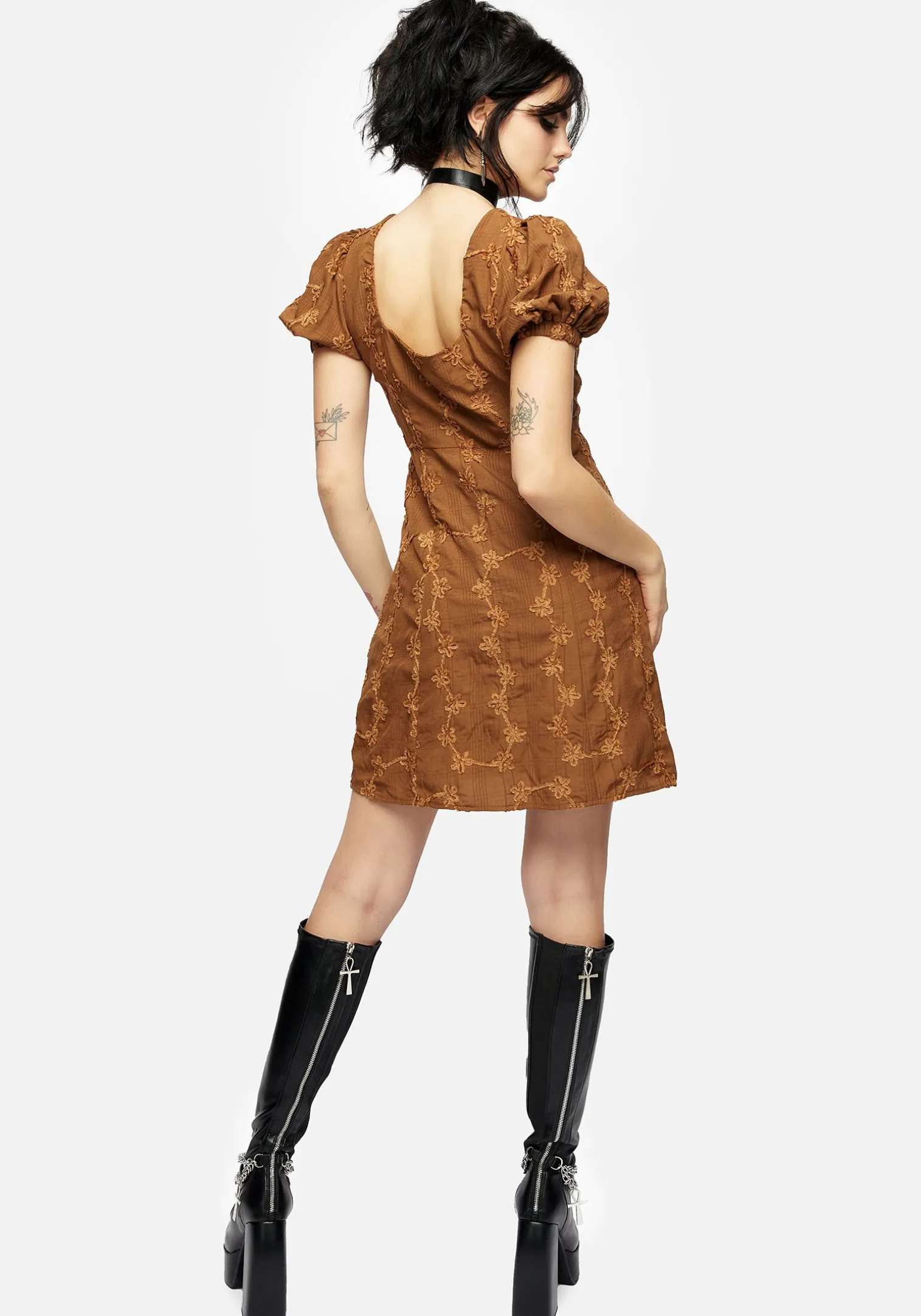 Honeysuckle Puff Sleeve Mini Dress