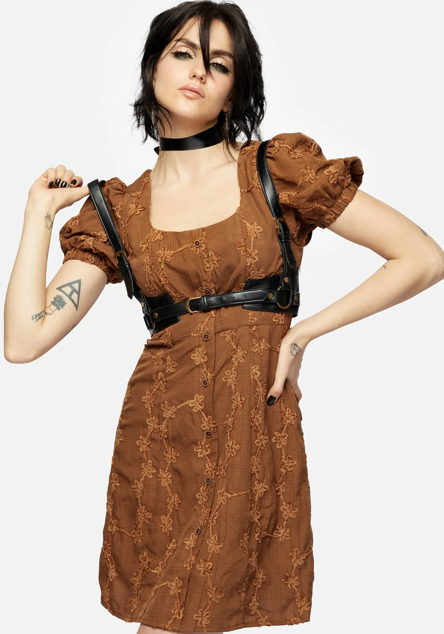 Honeysuckle Puff Sleeve Mini Dress
