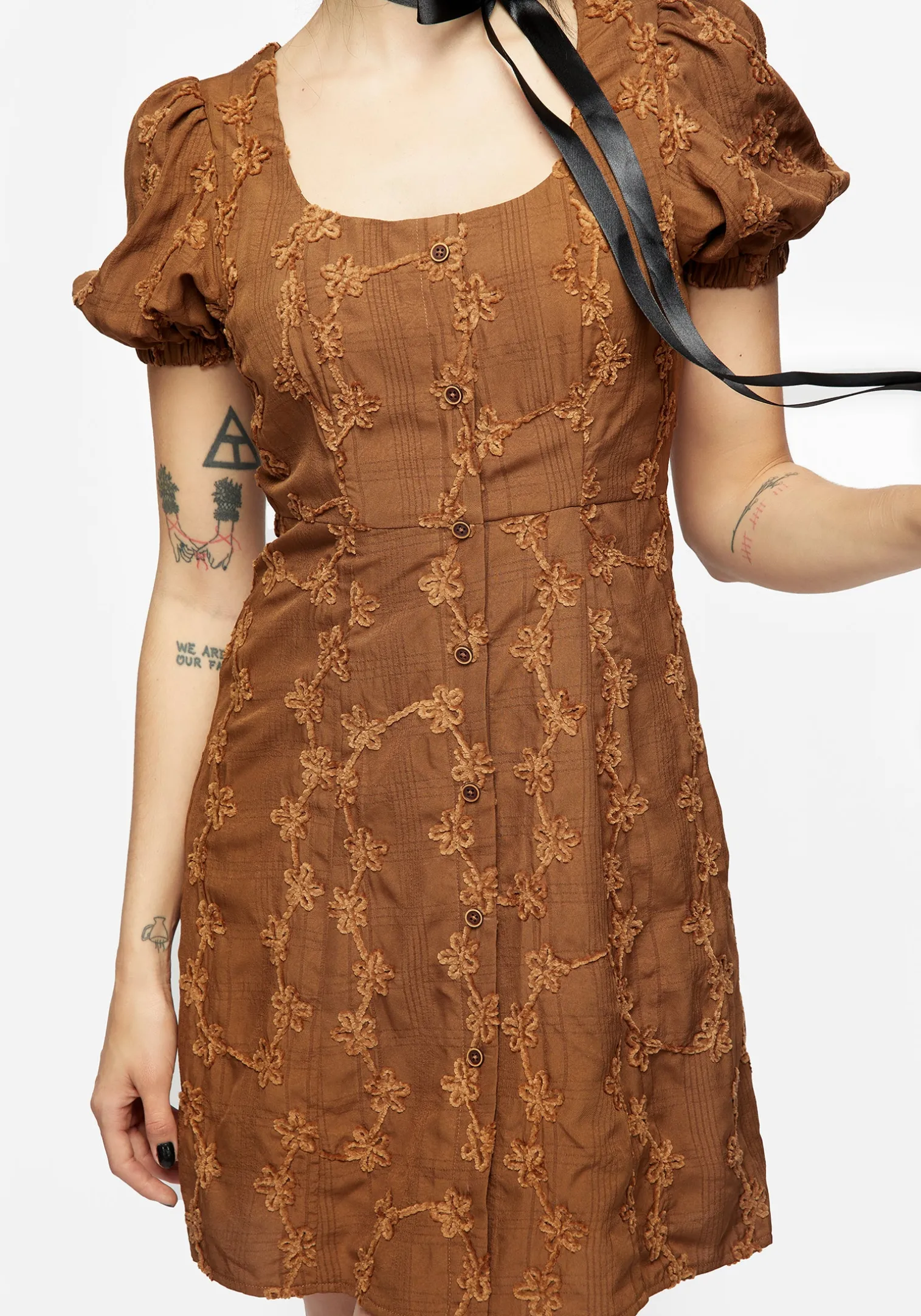 Honeysuckle Puff Sleeve Mini Dress