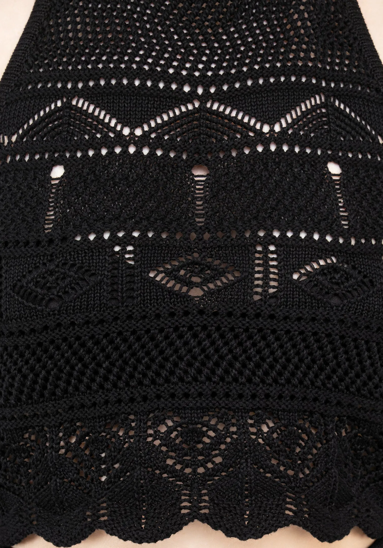 Hooked Pointelle Halter Crop Top
