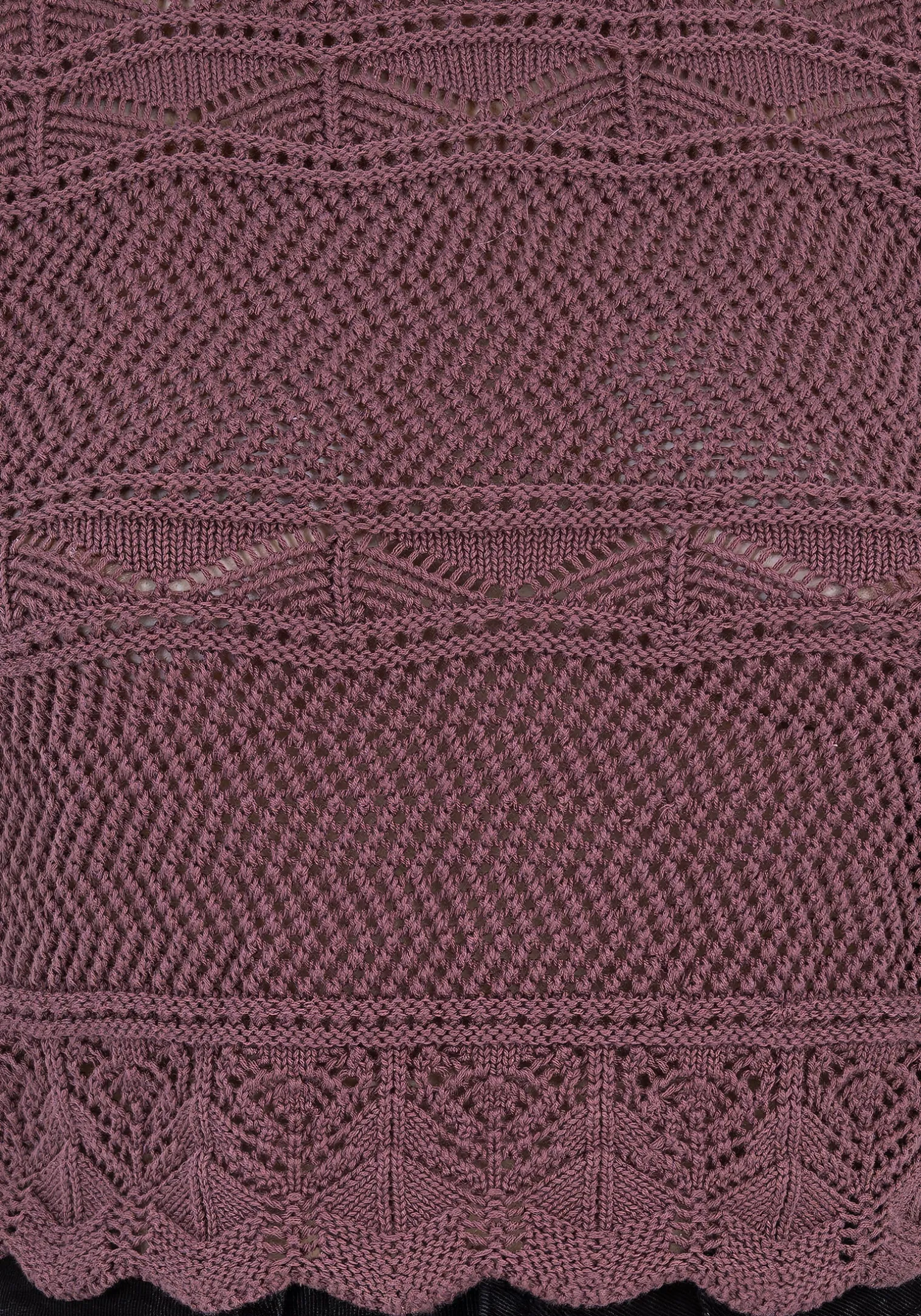 Hooked Pointelle Short Sleeve Crop Top - Purple