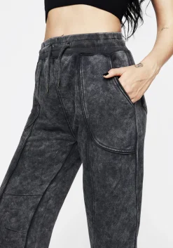 Ianthe Acid Wash Straight Leg Sweatpants