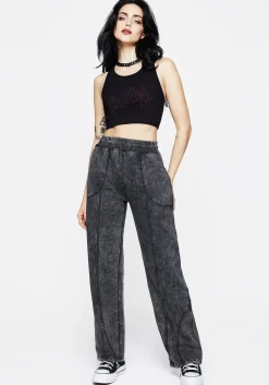 Ianthe Acid Wash Straight Leg Sweatpants