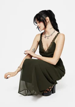 Idalia Lace Insert Cami Midi Dress