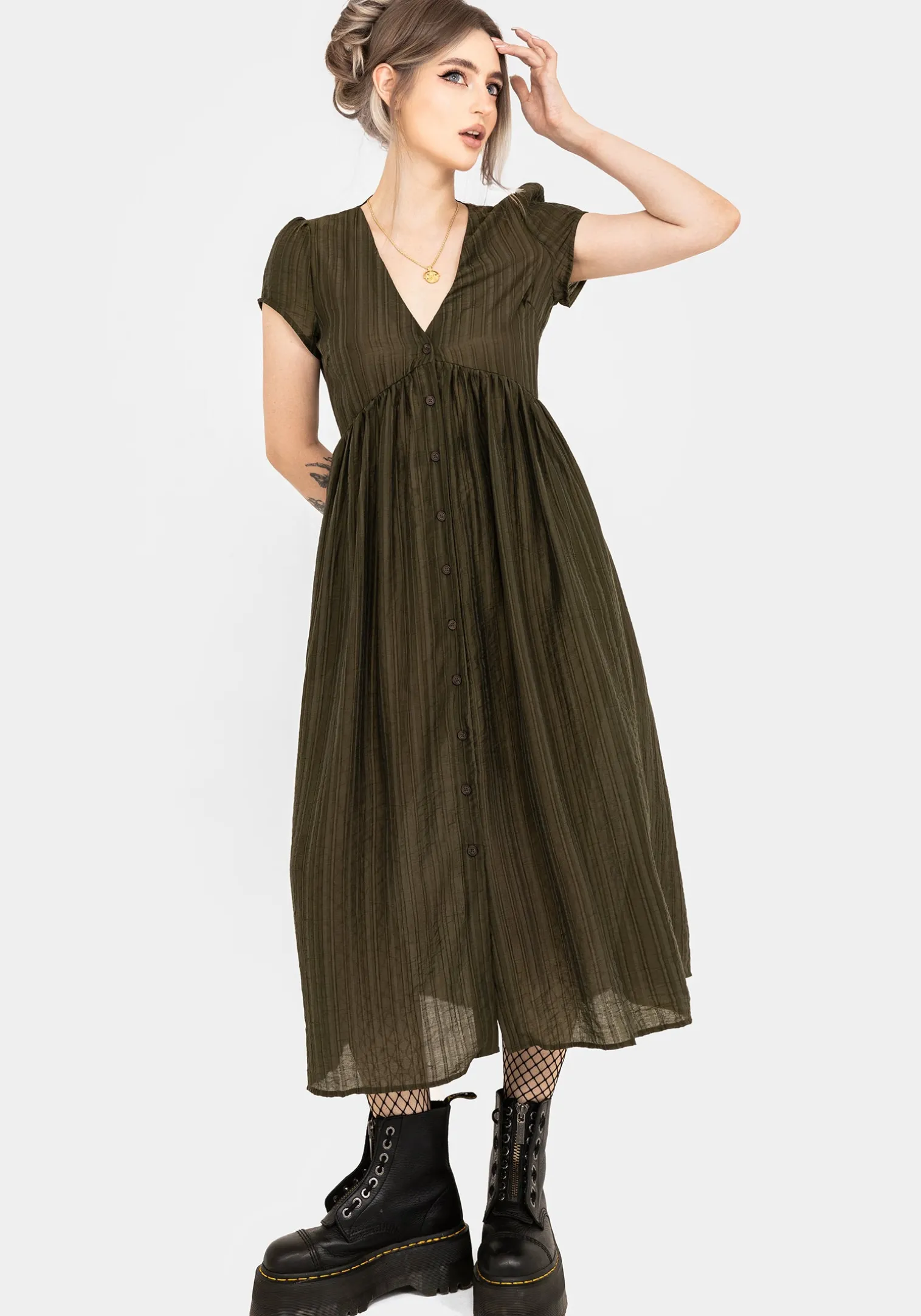 Infinity Button Up Midaxi Dress