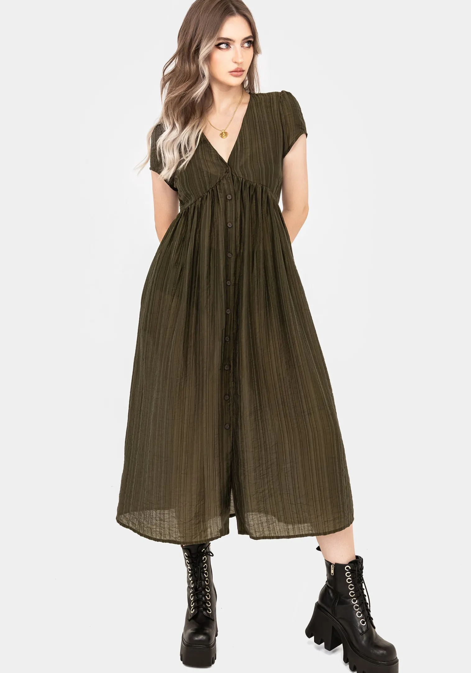Infinity Button Up Midaxi Dress