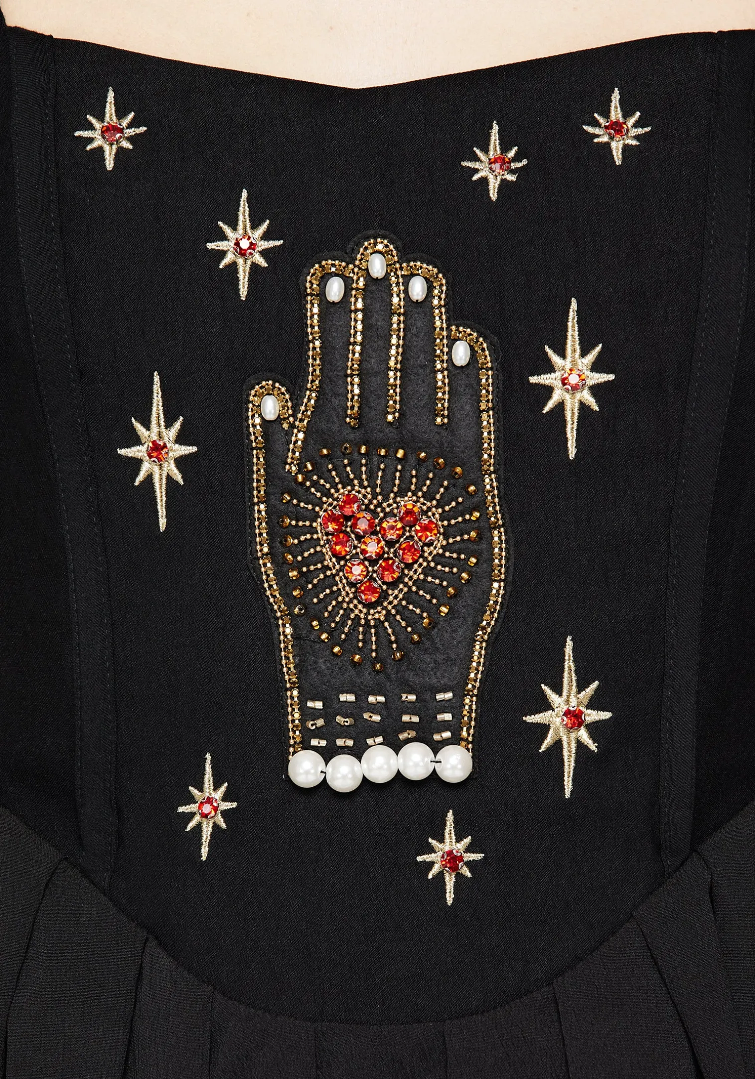 Ingrid Embroidered Applique Corset Mini Dress