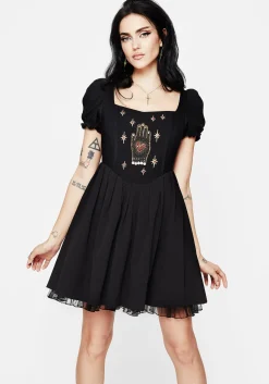Ingrid Embroidered Applique Corset Mini Dress