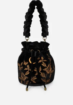 Instar Butterfly Embroidered Bucket Bag