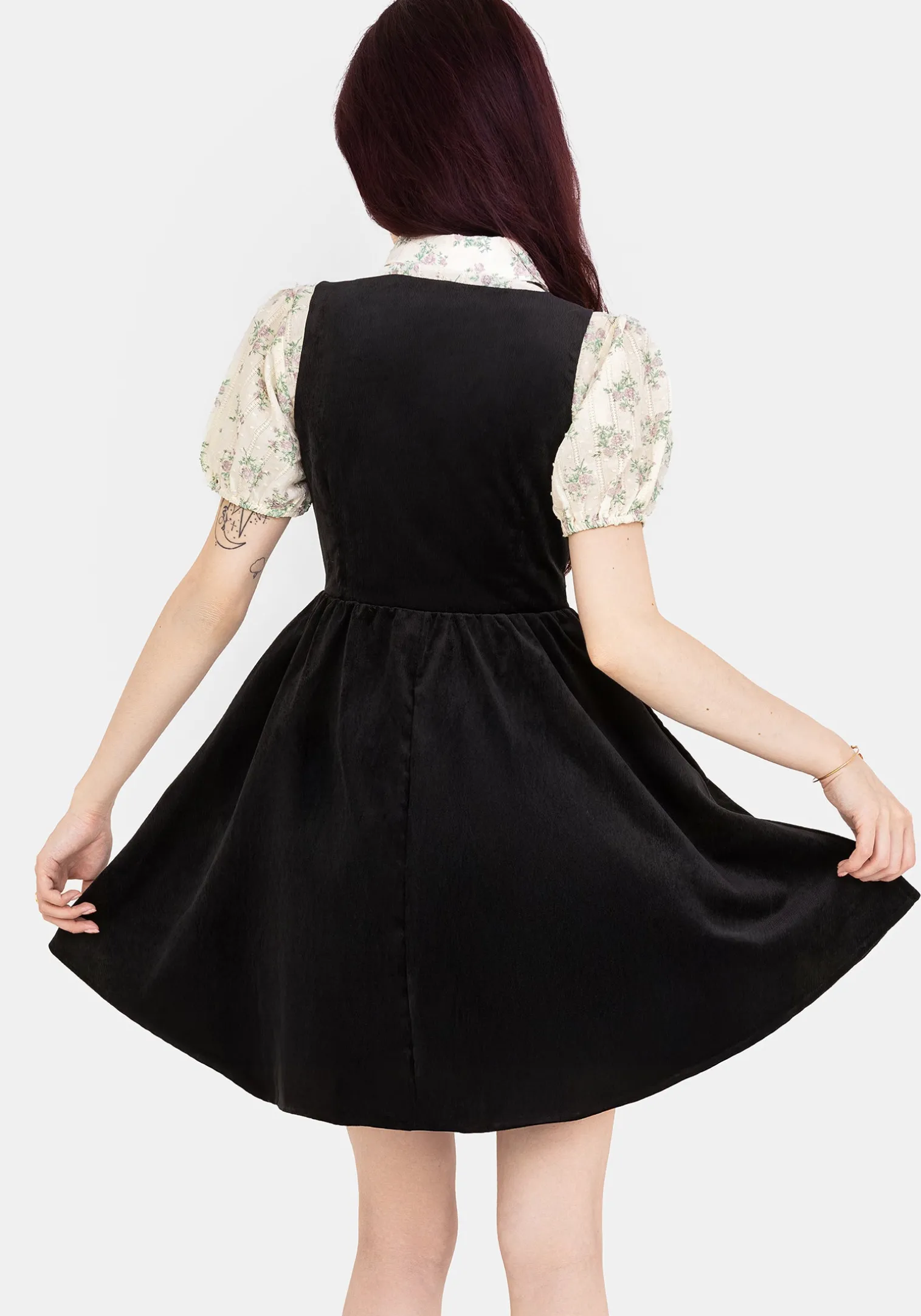 Iris Button Up Pinafore Mini Dress