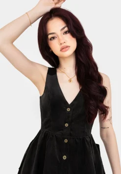 Iris Button Up Pinafore Mini Dress