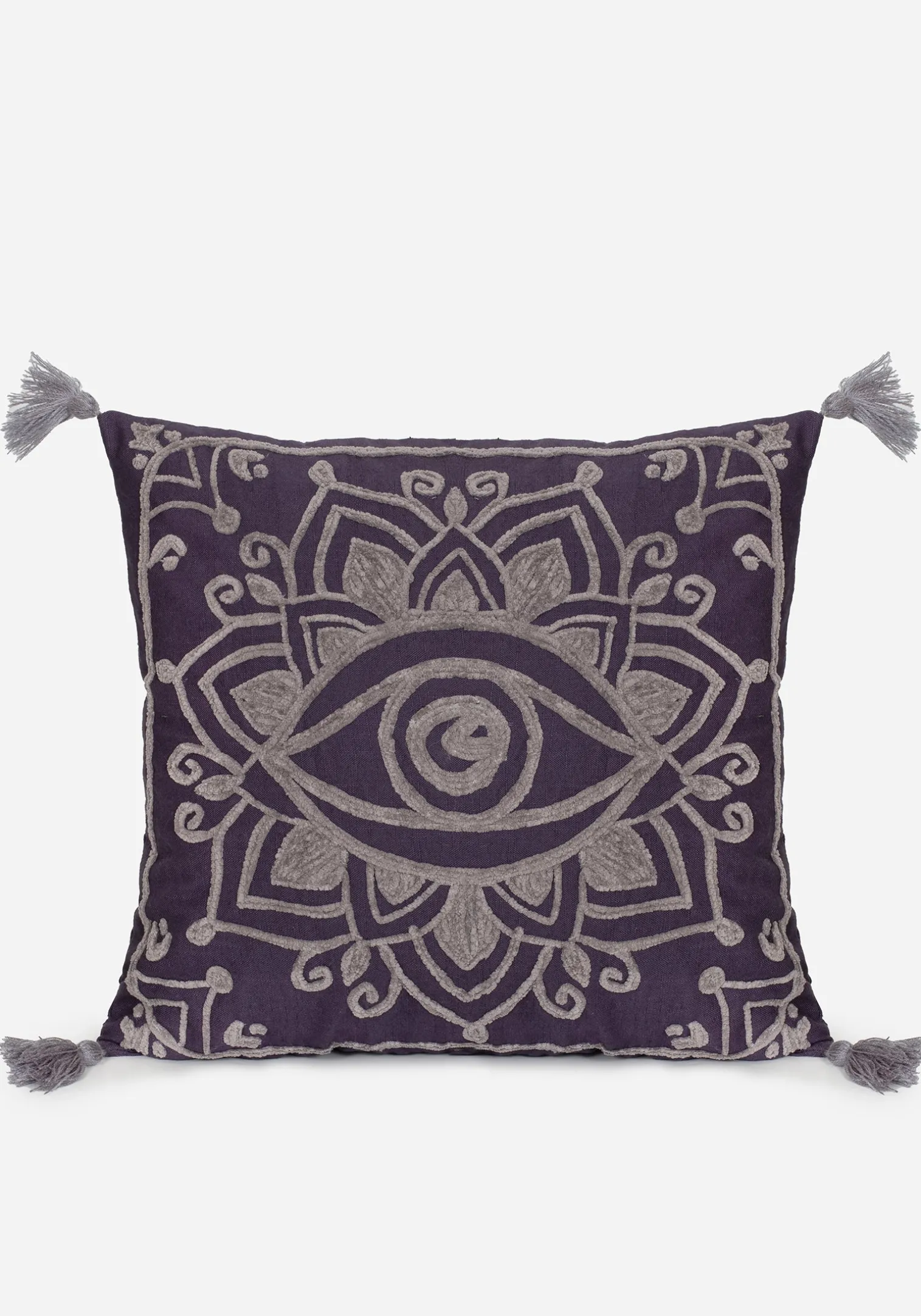 Iris Rope Embroidery Throw Cushion
