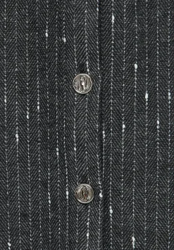 Isabella Wool Blend Button Up Mini Pinafore Dress