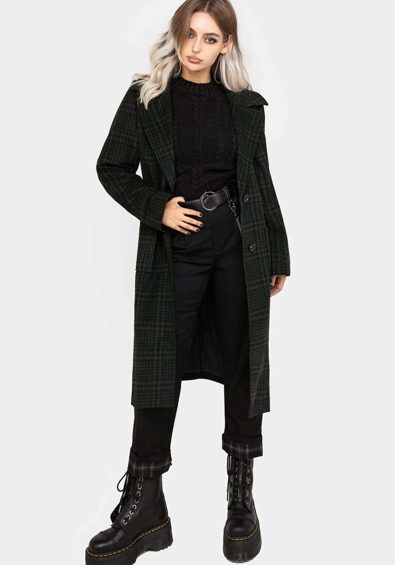 Jackdaw Check Wool Blend Duster Coat