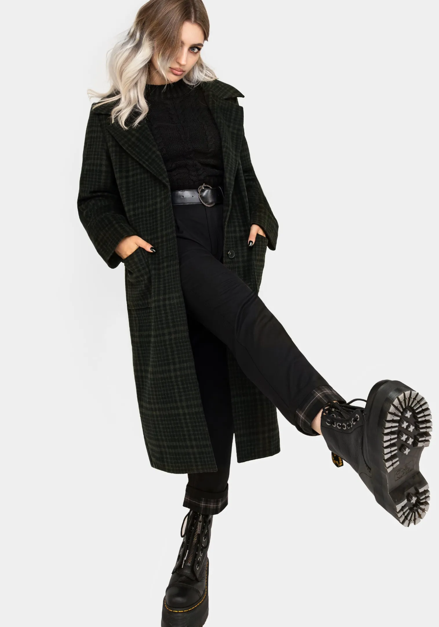 Jackdaw Check Wool Blend Duster Coat
