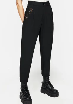 Japonica Floral Moon Embroidered Tapered Trousers