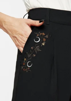 Japonica Floral Moon Embroidered Tapered Trousers