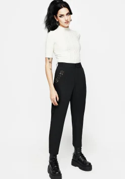 Japonica Floral Moon Embroidered Tapered Trousers
