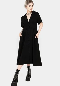 Jasmine Embroidered Midi Shirt Dress