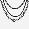 Jet Chunky Chain Layered Necklace
