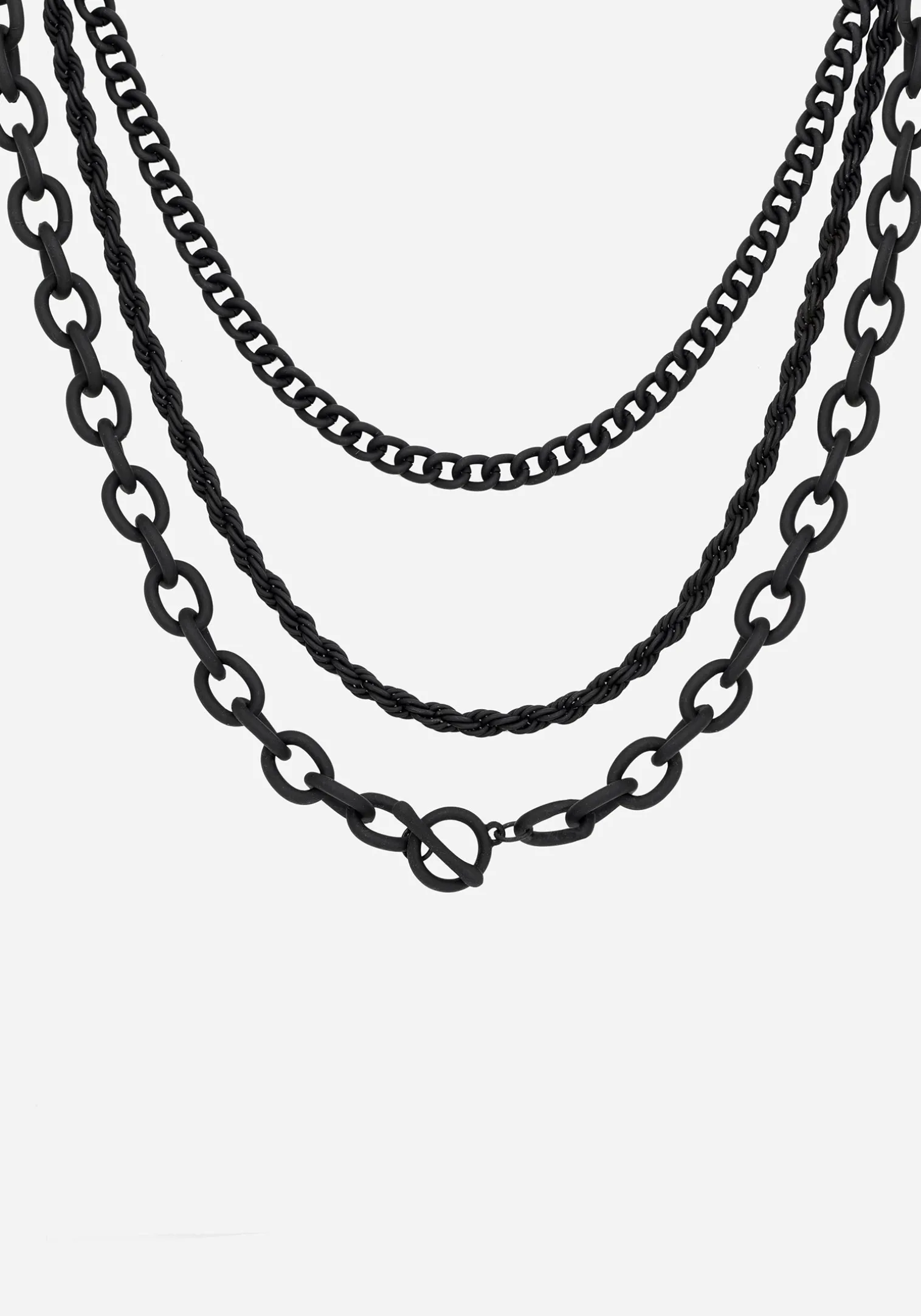 Jet Chunky Chain Layered Necklace