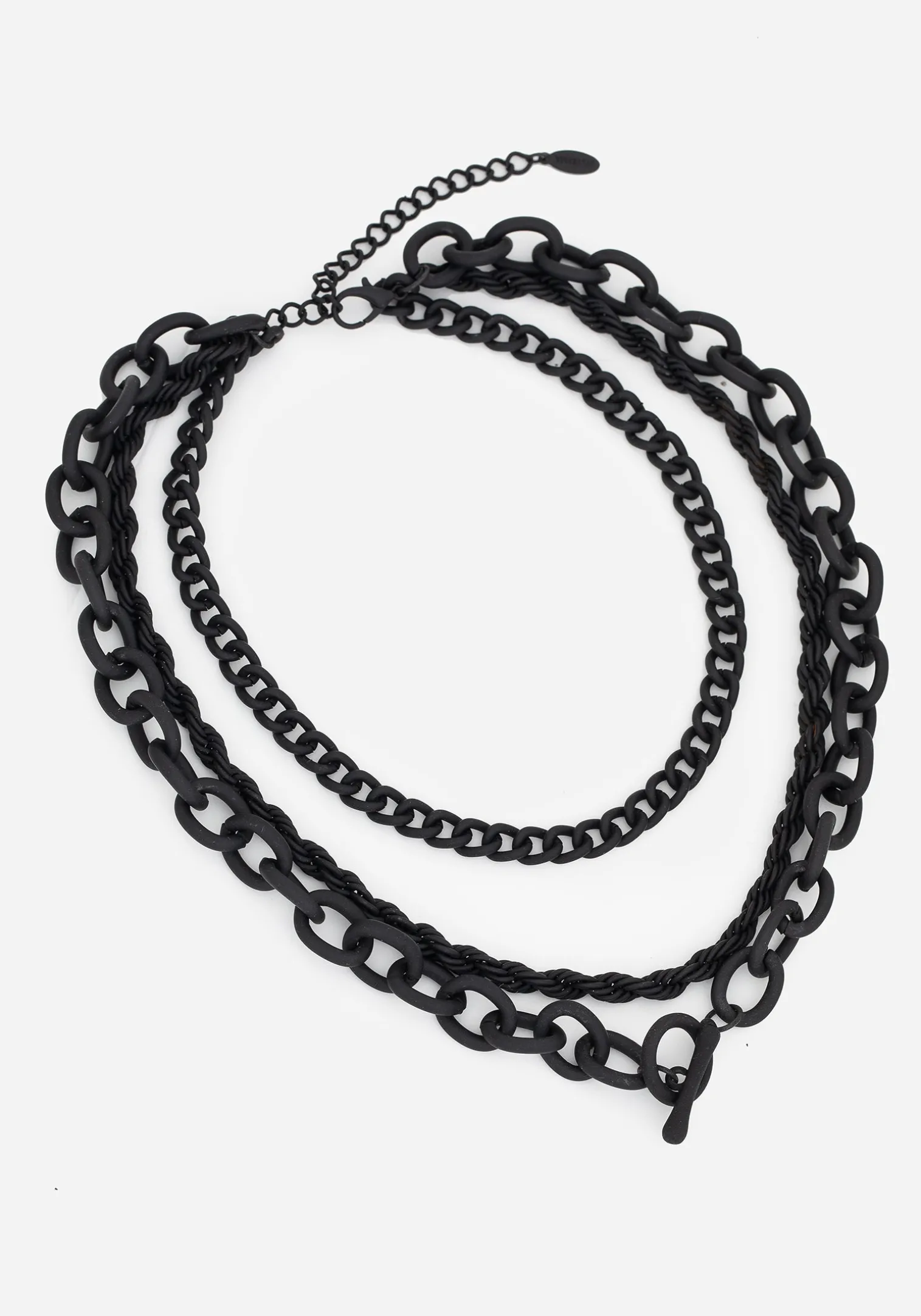 Jet Chunky Chain Layered Necklace
