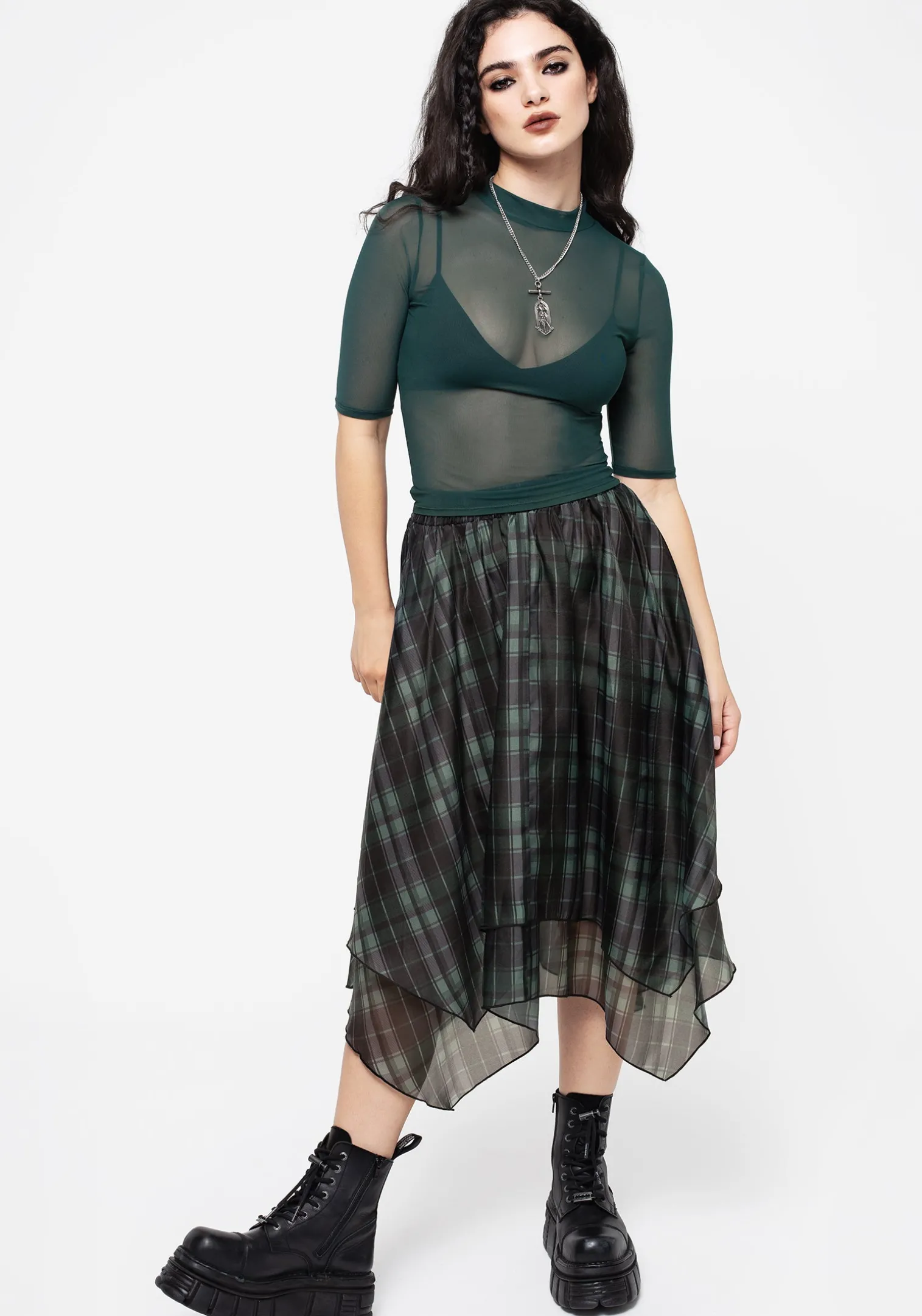 Jinx Mesh Short Sleeve Top - Green