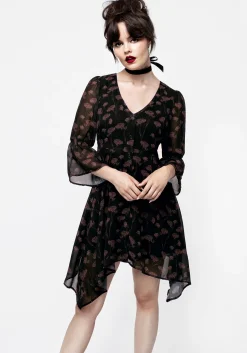 Judas V-Neck Flute Sleeve Mini Shirt Dress