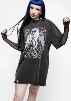 Kilgharrah Unisex Distressed Acid Washed Tee Dress