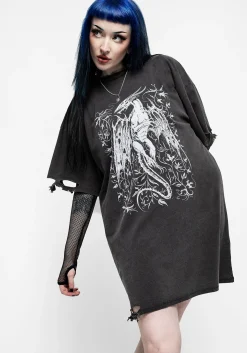 Kilgharrah Unisex Distressed Acid Washed Tee Dress