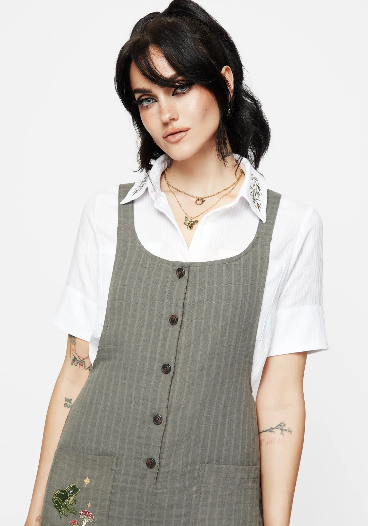 Koax Cotton Embroidered Cami Playsuit