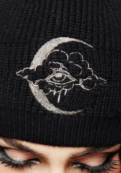 Lachrymose Embroidered Knit Beanie