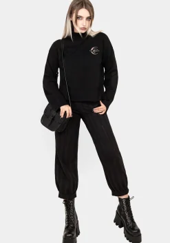 Lachrymose Embroidered Mock Neck Sweater