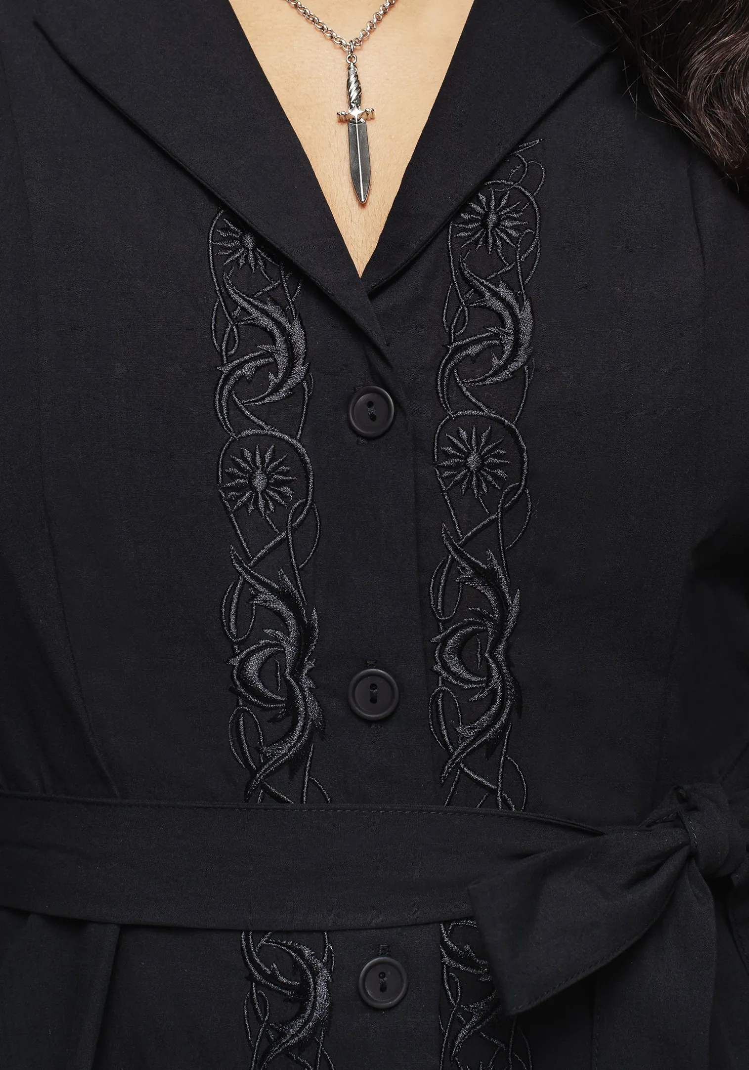 Letavia Embroidered Mini Shirt Dress