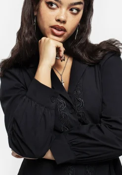 Letavia Embroidered Mini Shirt Dress
