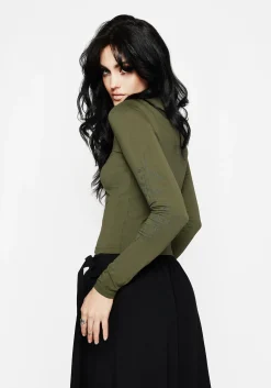 Leune Rose Print Cotton Long Sleeve Top