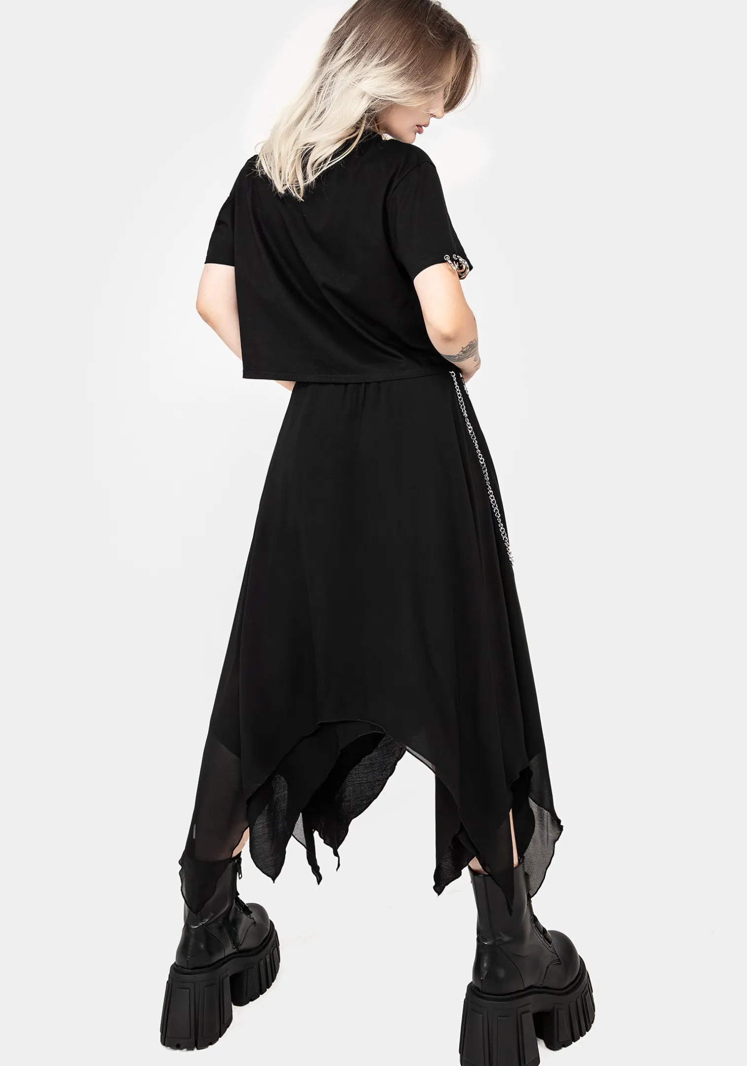 Levitate Chain Detail Midi Skirt