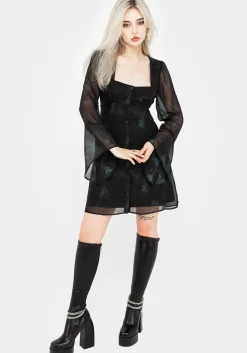 Lichen Bell Sleeve Chiffon Mini Dress
