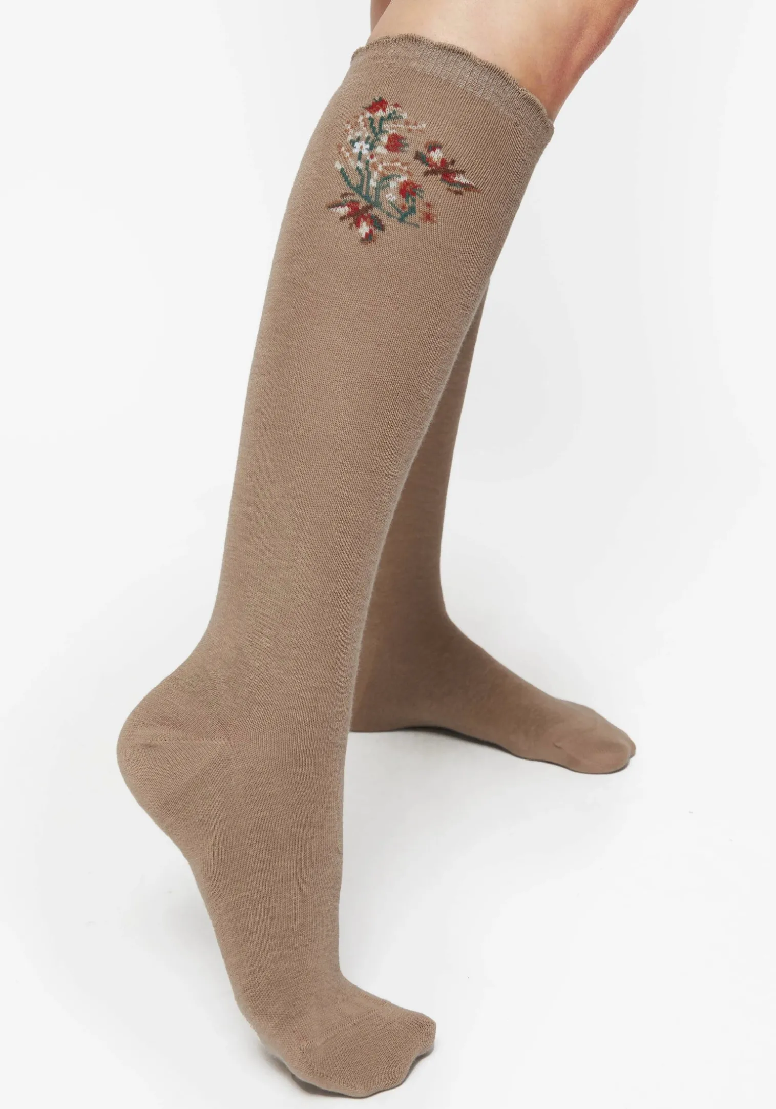 Lilia Embroidered Floral Socks
