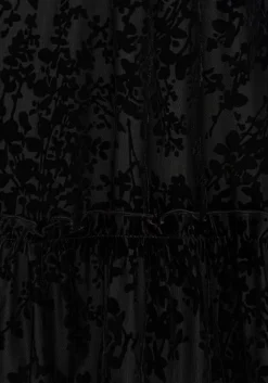 Lilias Devoré Velour Mesh Tiered Mini Dress