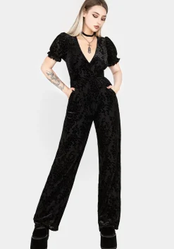 Lilias Devoré Velour Mesh Jumpsuit